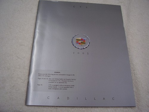 2003 cadillac cts - cadillac, brochure