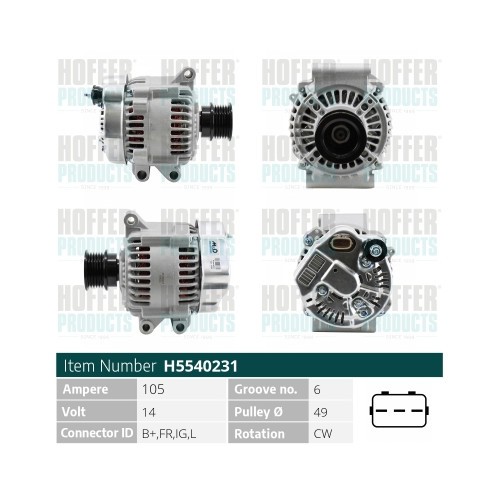 Hoffer alternator mini 6 - alternator, 1,6