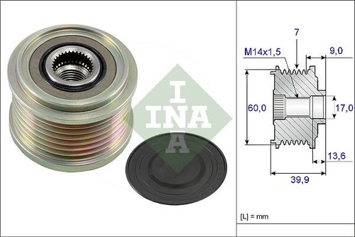 Alternator freewheel clutch - alternator,